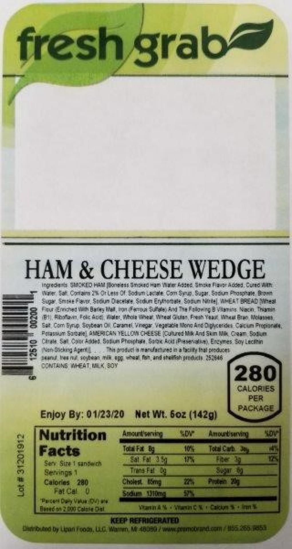 Recall wedge sandwiches